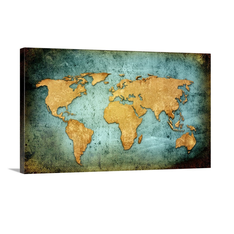 Textured World Map Wall Art - Canvas - Gallery Wrap