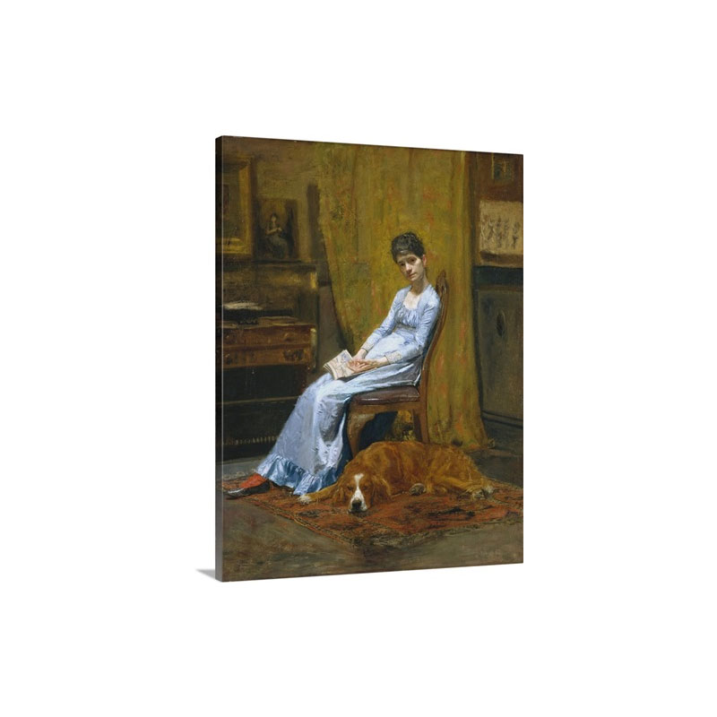 The Artist's Wife And His Setter Dog By Thomas Eakins Wall Art - Canvas - Gallery Wrap
