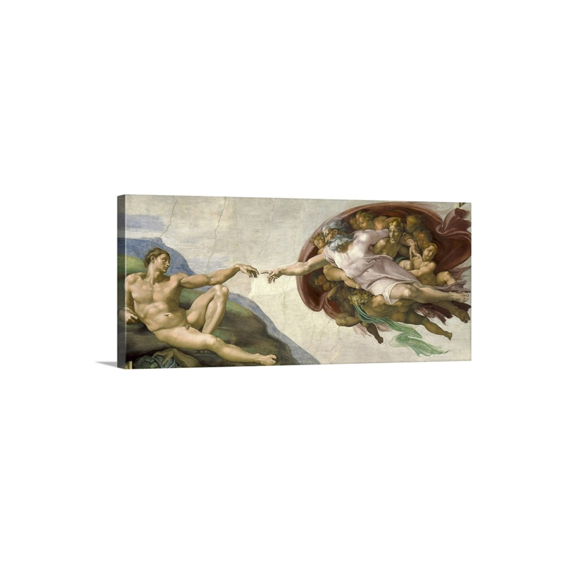 The Creation Of Adam Painting By Michelangelo On Ceiling Of The Sistine Chapel Wall Art - Canvas - Gallery Wrap