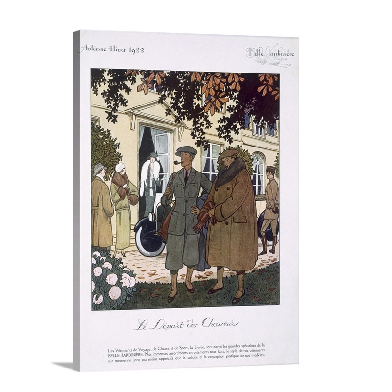 The Hunters On Their Way Illustration From La Belle Jardinere 1922 Wall Art - Canvas - Gallery Wrap