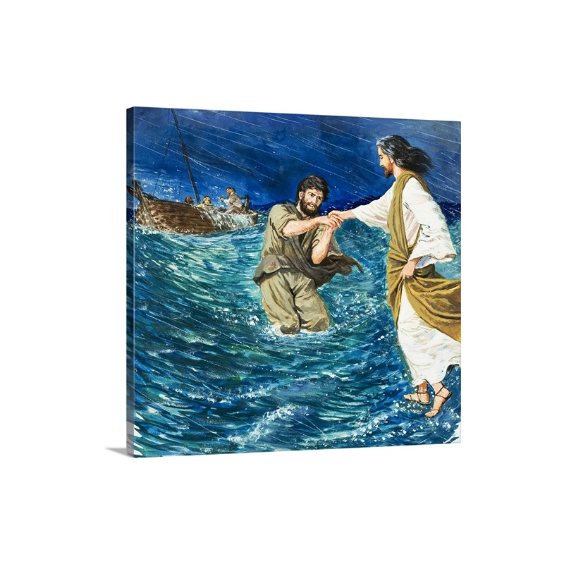 The Miracles Of Jesus Walking On Water Wall Art - Canvas - Gallery Wrap
