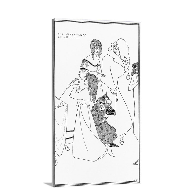 The Repentance Of Mrs Illustration From The Yellow Book C 1896 Wall Art - Canvas - Gallery Wrap