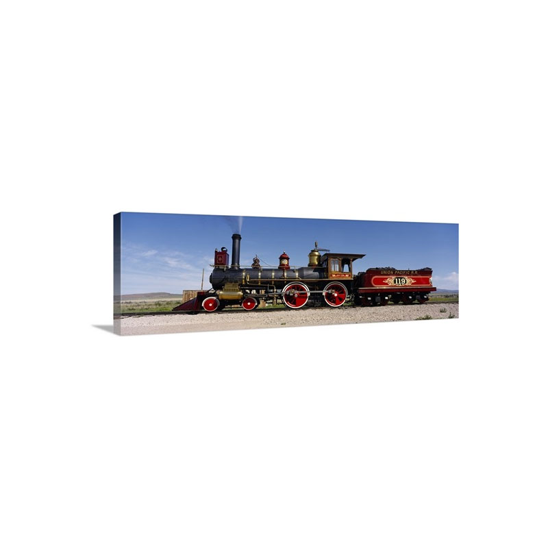 Train Engine On A Railroad Track Locomotive 119 Golden Spike National Historic Site Utah Wall Art - Canvas - Gallery Wrap