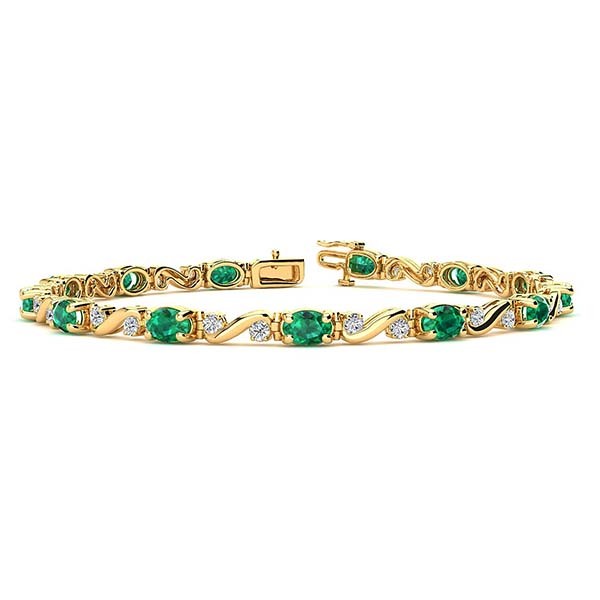 Twist Emerald Bracelet - Yellow Gold