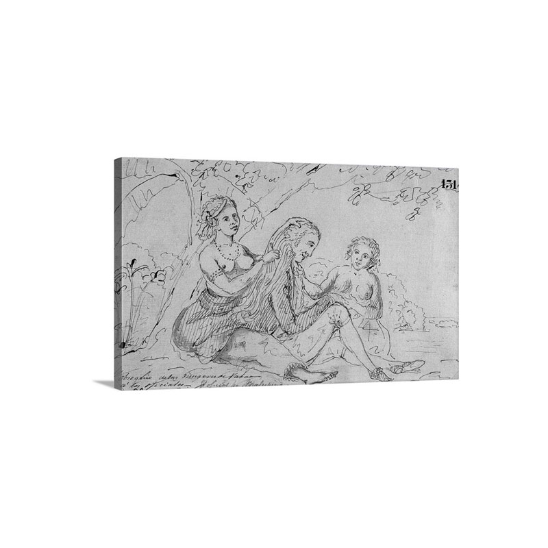 Two Indian Women Entertaining Malaspina Vavao Or Tonga Islands 1789 94 Wall Art - Canvas - Gallery Wrap