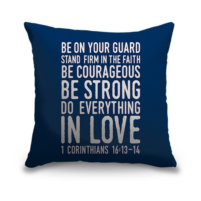 1 Corinthians 16 13 14 Scripture Art In White And Navy