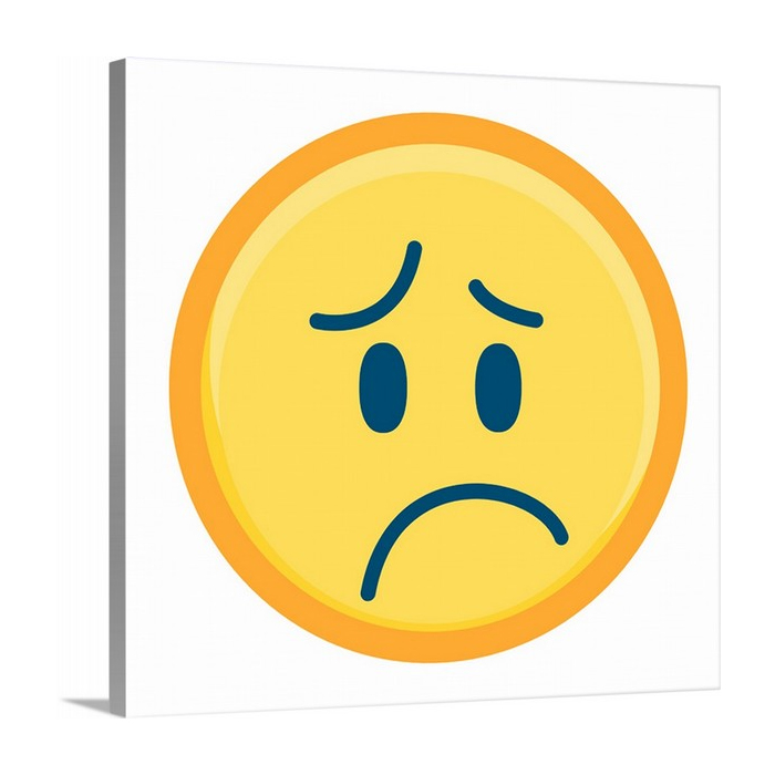 Worried Emoji With Blue Face