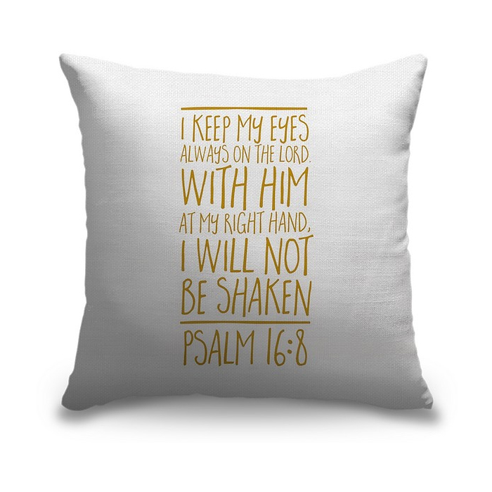 Psalm 16 8 Scripture Art In Gold And White