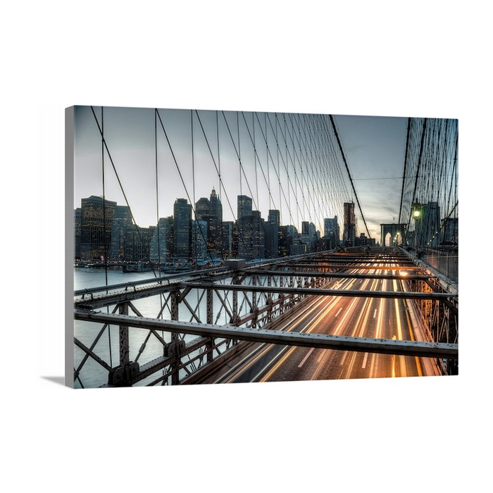 Sunset Manhattan Over Brooklyn Bridge