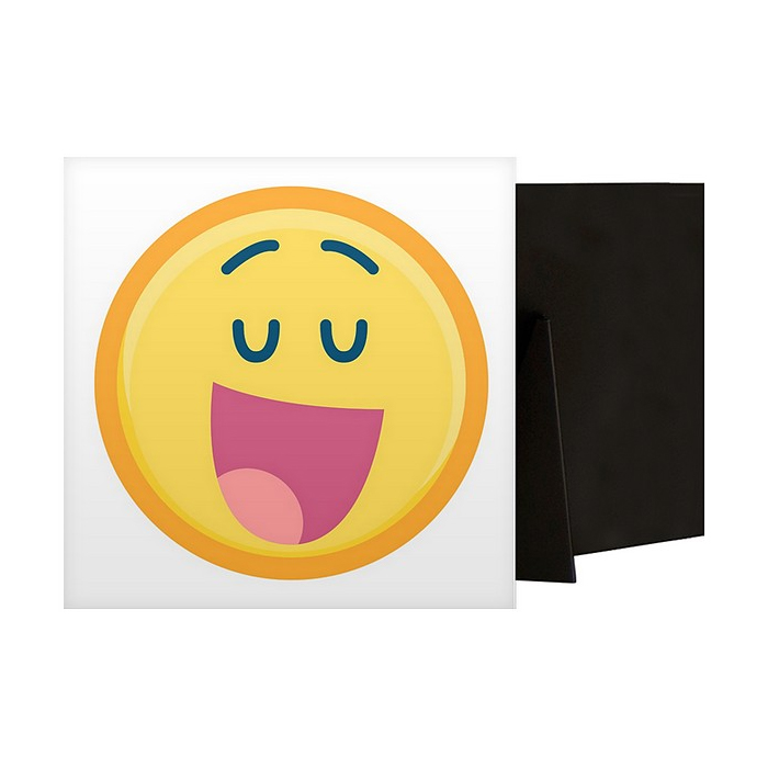 Smiling Emoji With Blue Features