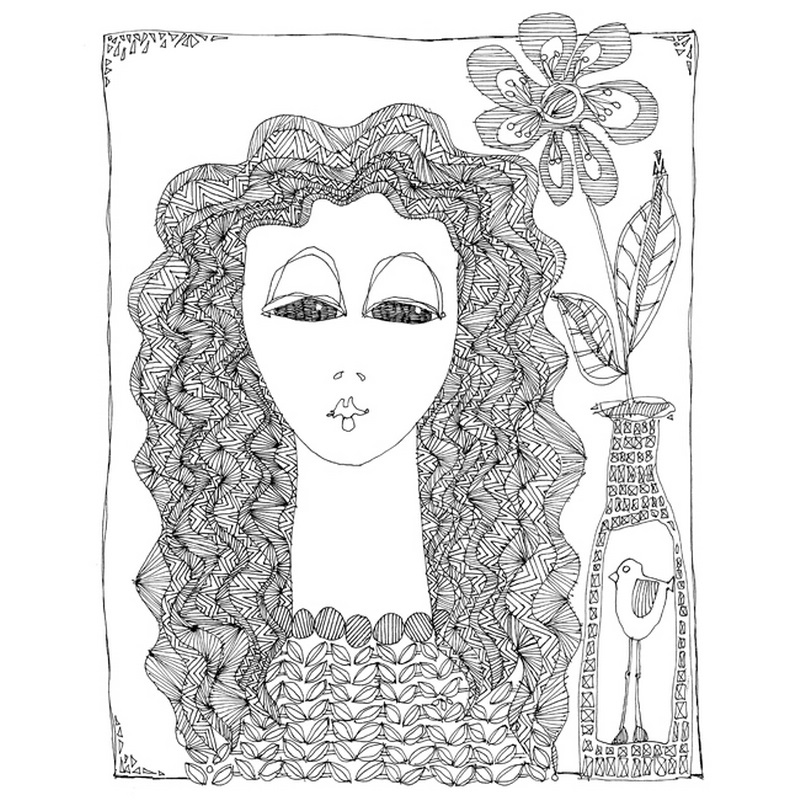 Girl With Bottle And Bird