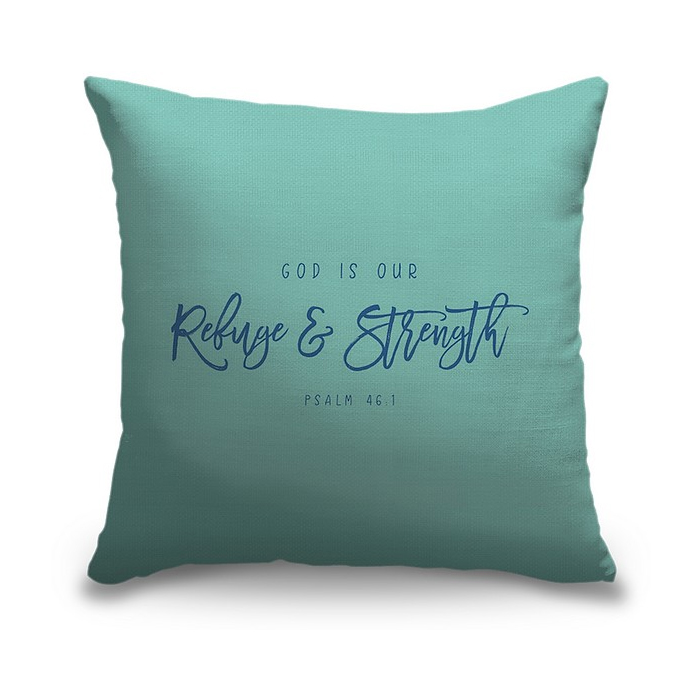 Psalm 46 1 Scripture Art In Blue And Teal