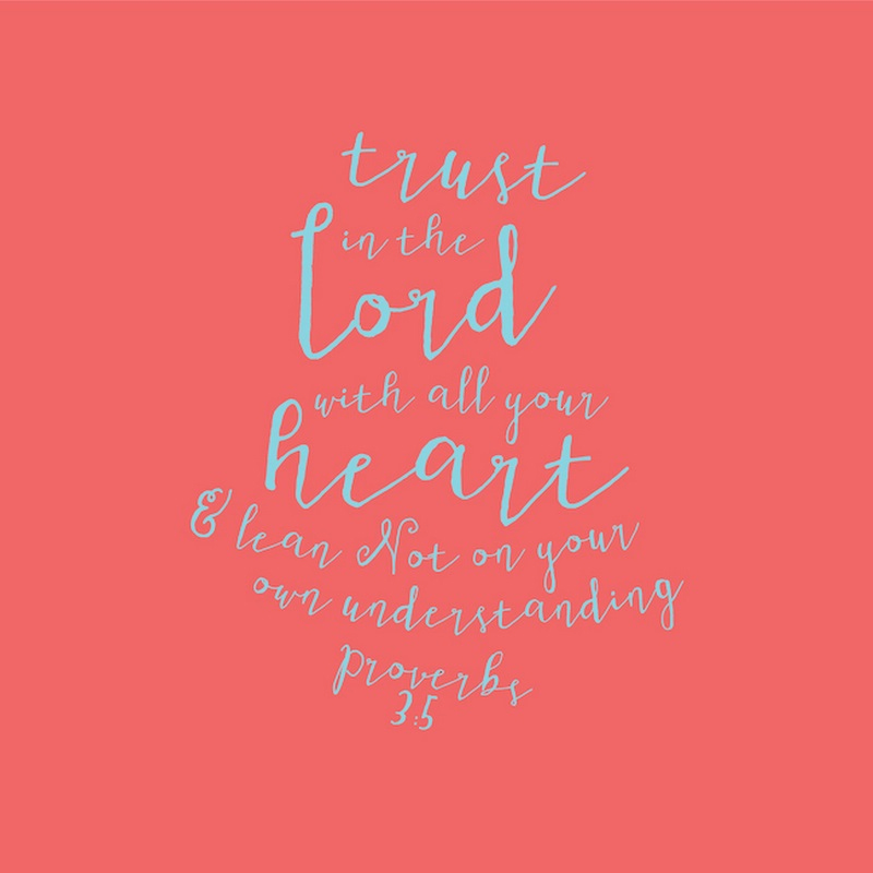 Proverbs 3 5 Scripture Art In Teal And Coral