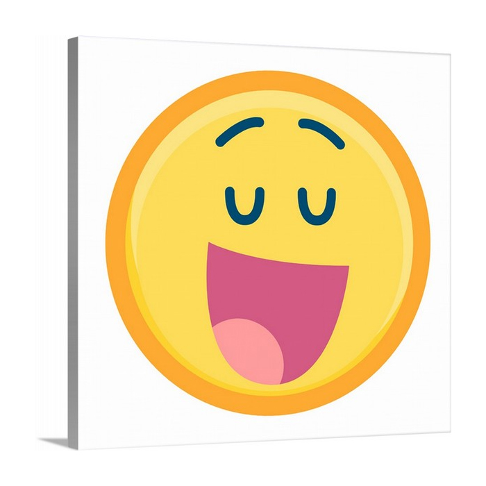 Smiling Emoji With Blue Features