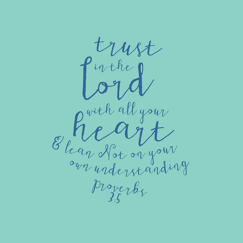 Proverbs 3 5 Scripture Art In Blue And Teal