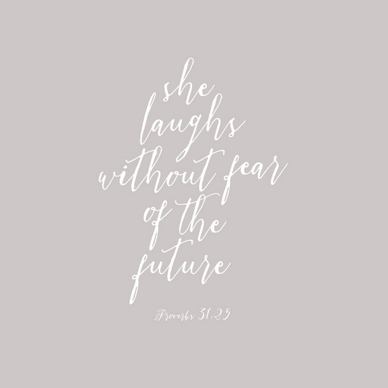 Proverbs 31 25 Scripture Art In White And Grey