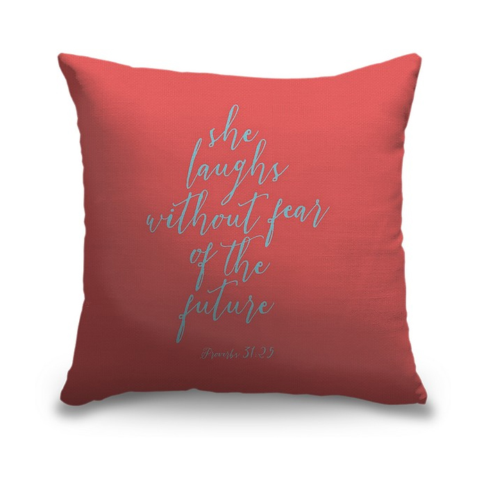Proverbs 31 25 Scripture Art In Teal And Coral