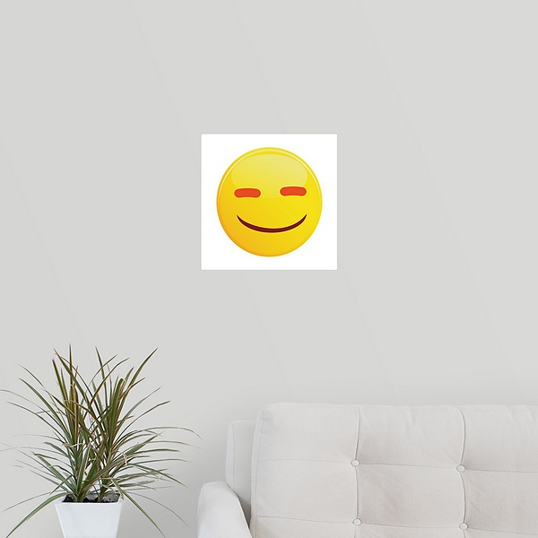 Content Emoji With Orange Eyes