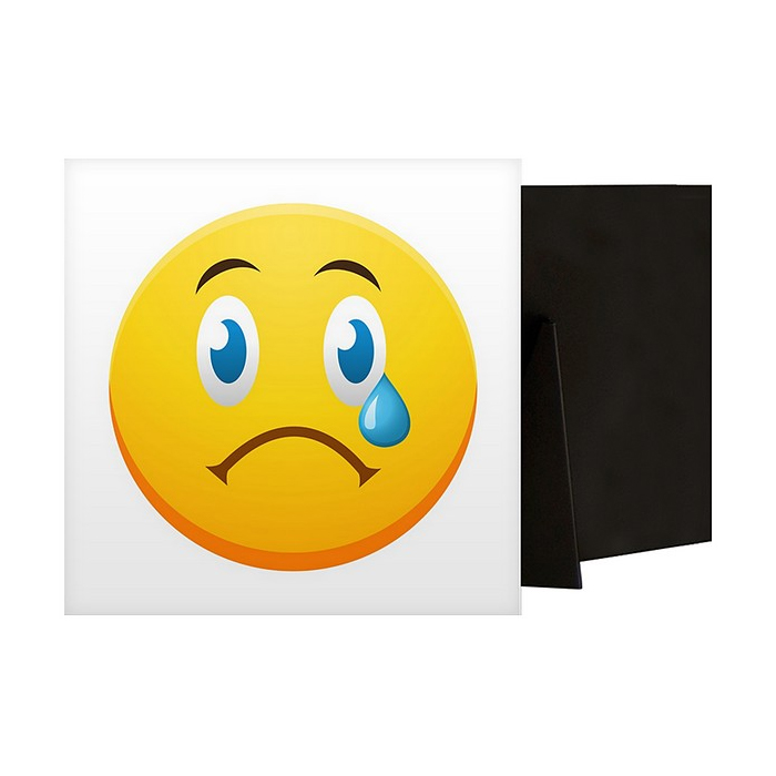 Sad Emoji With Blue Tear