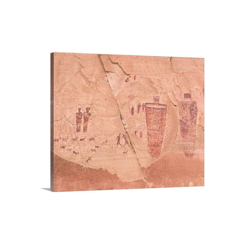 Utah Canyonlands National Park Great Gallery Close Up Of Ancient Painting On The Rocks Wall Art - Canvas - Gallery Wrap