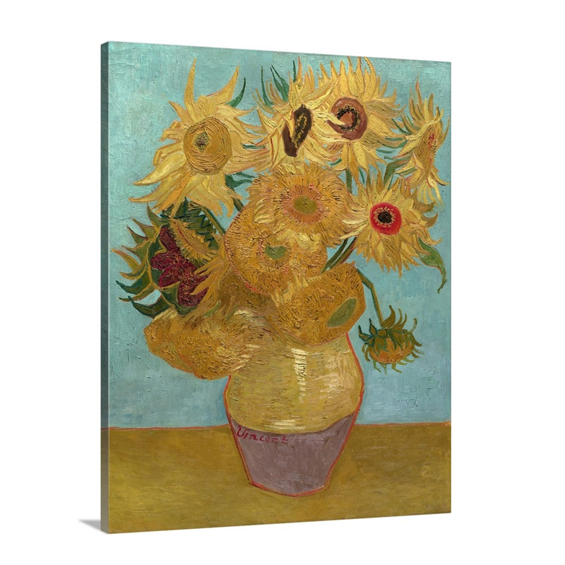 Vase With Twelve Sunflowers 1889 Wall Art - Canvas - Gallery Wrap