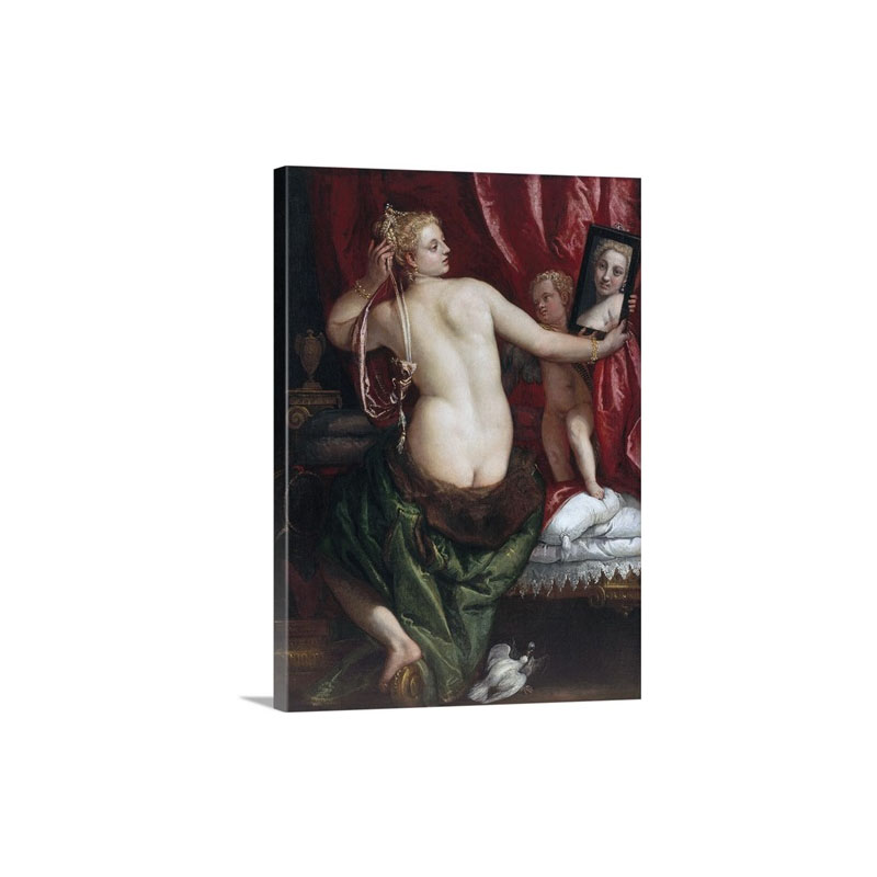 Venus With A Mirror Venus At Her Toilette By Paolo Veronese Wall Art - Canvas - Gallery Wrap