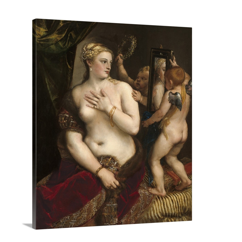 Venus With A Mirror By Titian C 1555 Wall Art - Canvas - Gallery Wrap