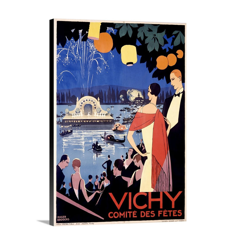 Vichy Comite Des Fetes Vintage Poster By Roger Broder Wall Art - Canvas - Gallery Wrap