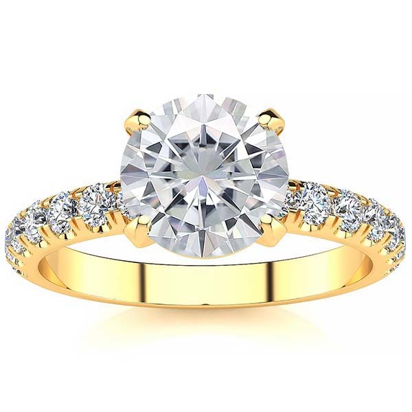 Vicky Moissanite Ring - Yellow Gold