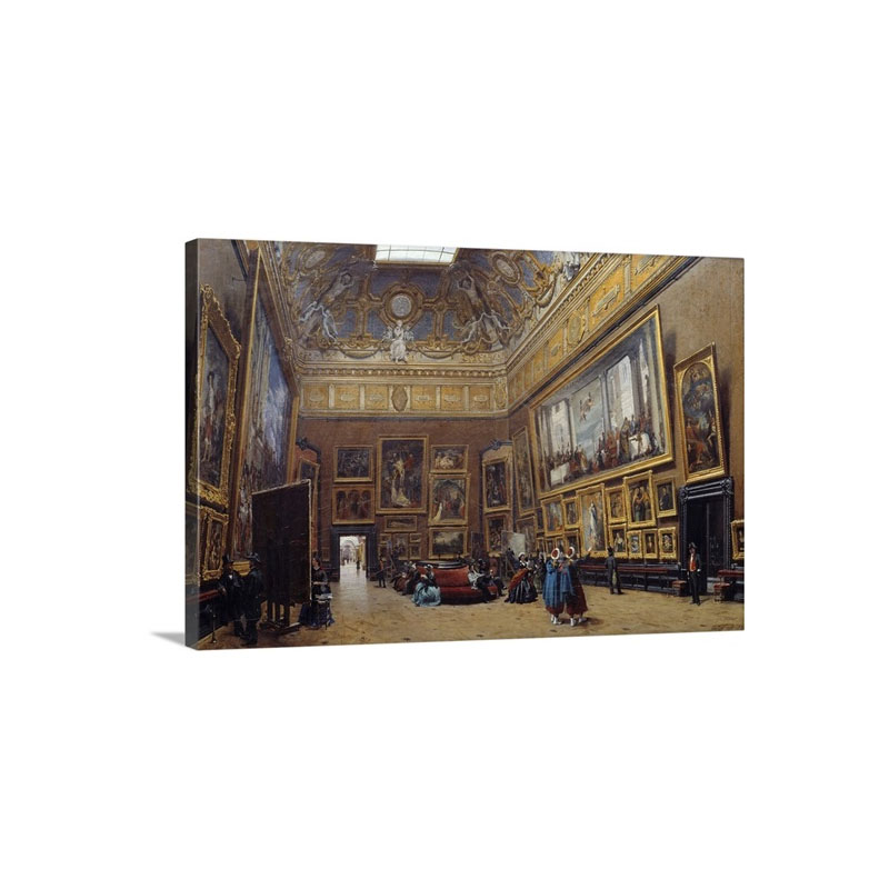 View Of The Grand Salon Carre In The Louvre By Giuseppe Casti Wall Art - Canvas - Gallery Wrap