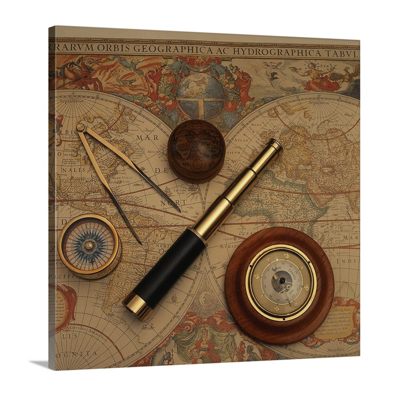 Vintage Navigation Equipment Wall Art - Canvas - Gallery Wrap