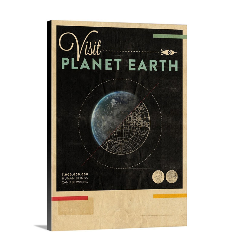 Visit Planet Earth Wall Art - Canvas - Gallery Wrap