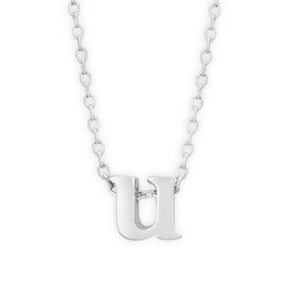 16 in. + 2 in. Rhodium Plated Brass Initial 
