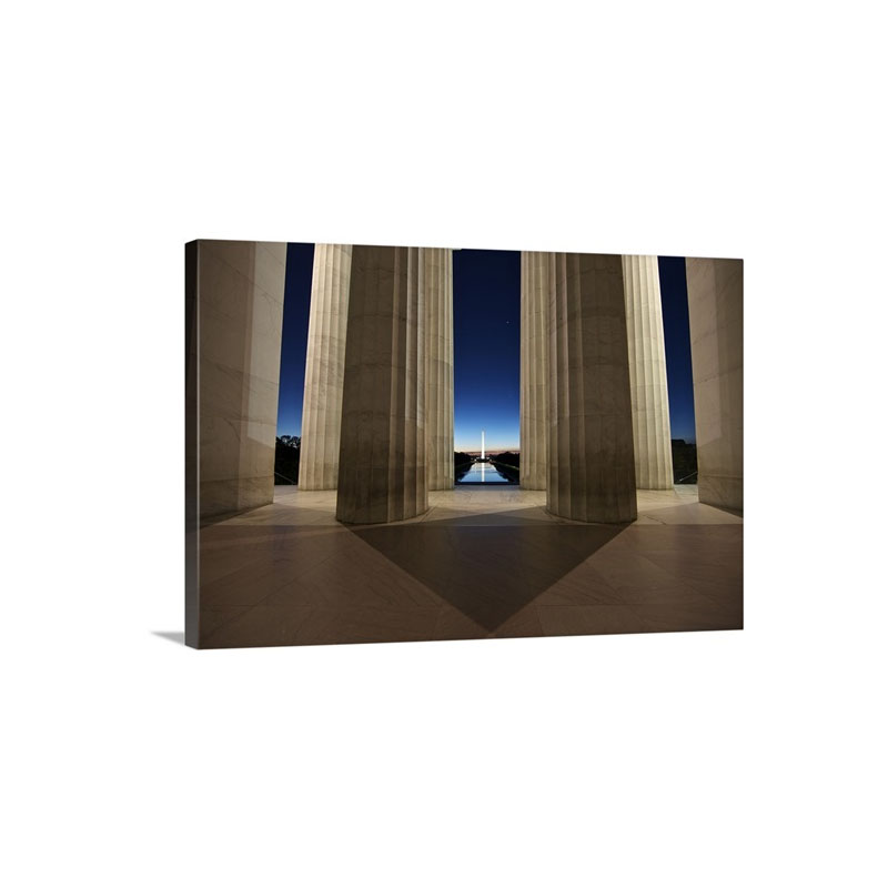 Washinton Monument At Sunset Viewed From The Lincoln Memorial Wall Art - Canvas - Gallery Wrap