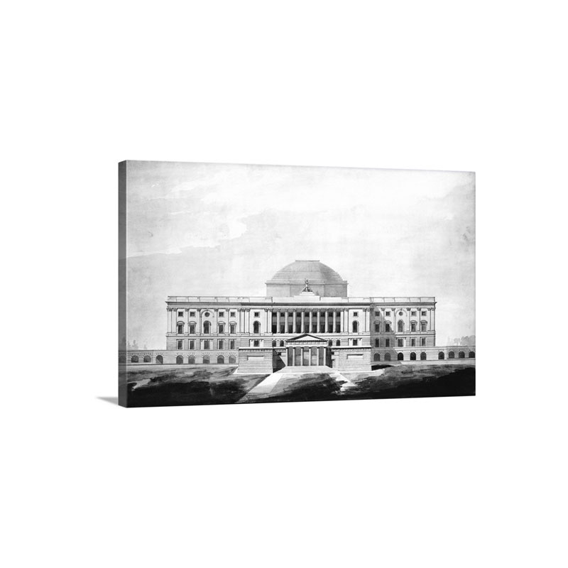 Watercolor Drawing Of The U S Capitol Wall Art - Canvas - Gallery Wrap