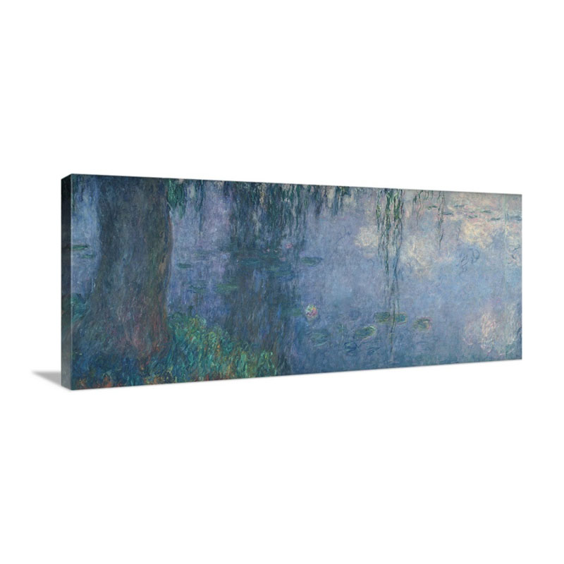 Waterlilies Morning With Weeping Willows Detail Of The Left Section Wall Art - Canvas - Gallery Wrap
