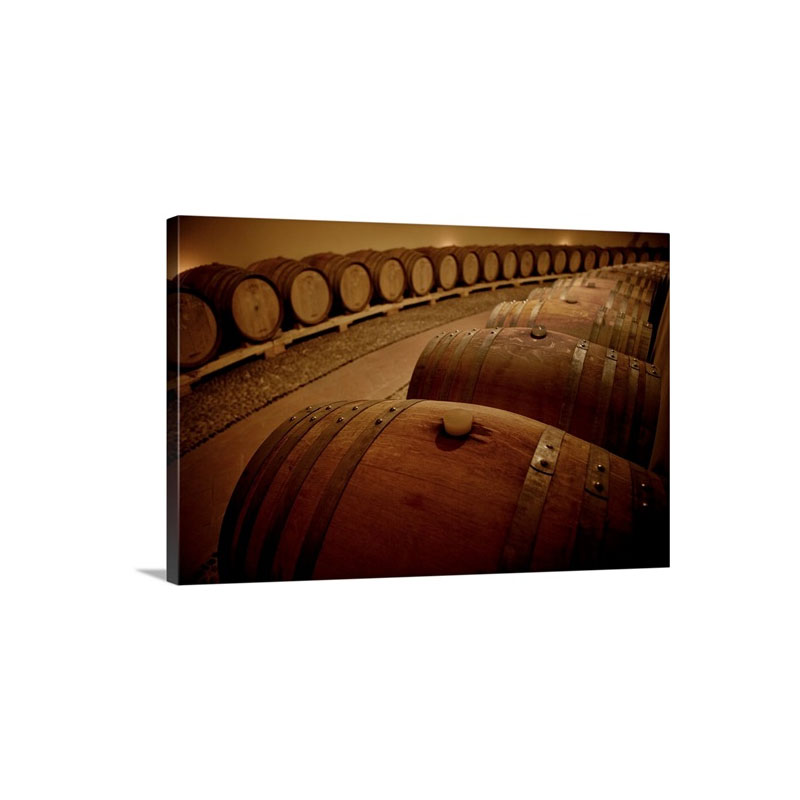 Wine Barrels In A Cellar In Italy Wall Art - Canvas - Gallery Wrap