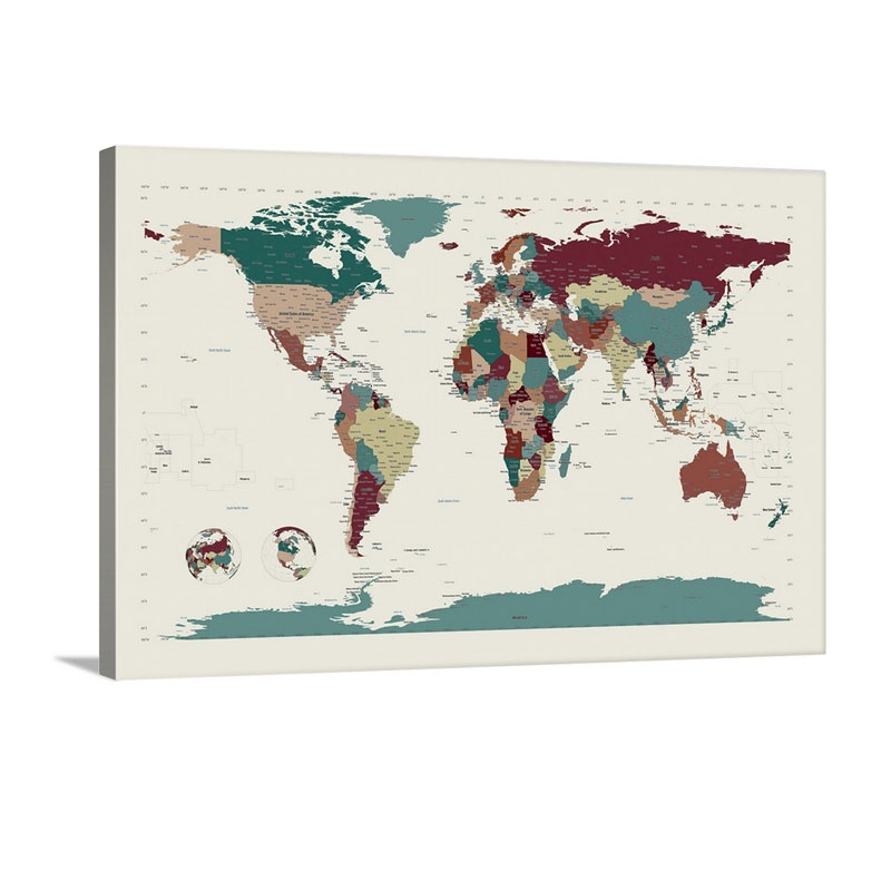 World Map Wall Art - Canvas - Gallery Wrap