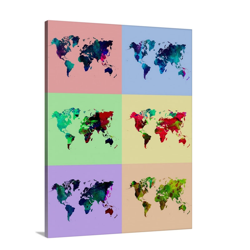 World Map Poster Wall Art - Canvas - Gallery Wrap