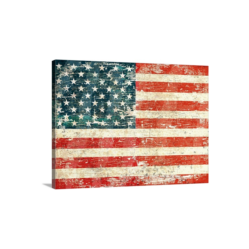 Worn USA Flag Wall Art - Canvas - Gallery Wrap