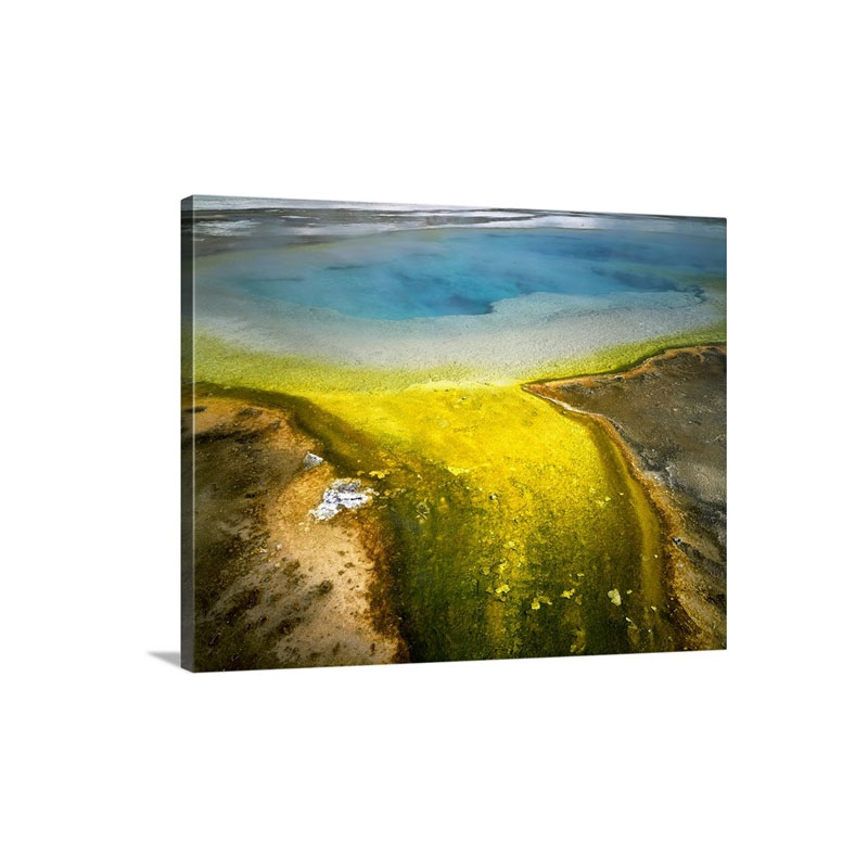 Wyoming, Yellowstone National Park Rainbow Pool Steam Erupting From The Pool Wall Art - Canvas - Gallery Wrap