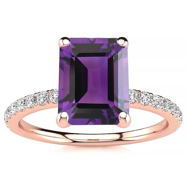 Yana Amethyst Ring - Rose Gold