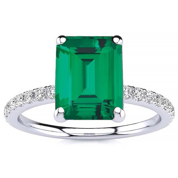 Yana Emerald Ring - White Gold