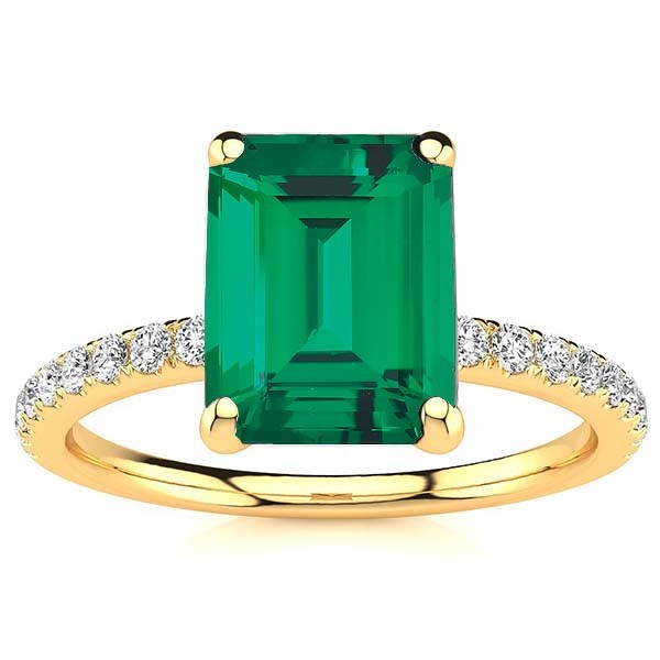 Yana Emerald Ring - Yellow Gold