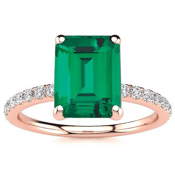 Yana Emerald Ring - Rose Gold