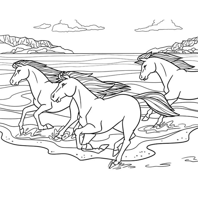 Horses By The Sea