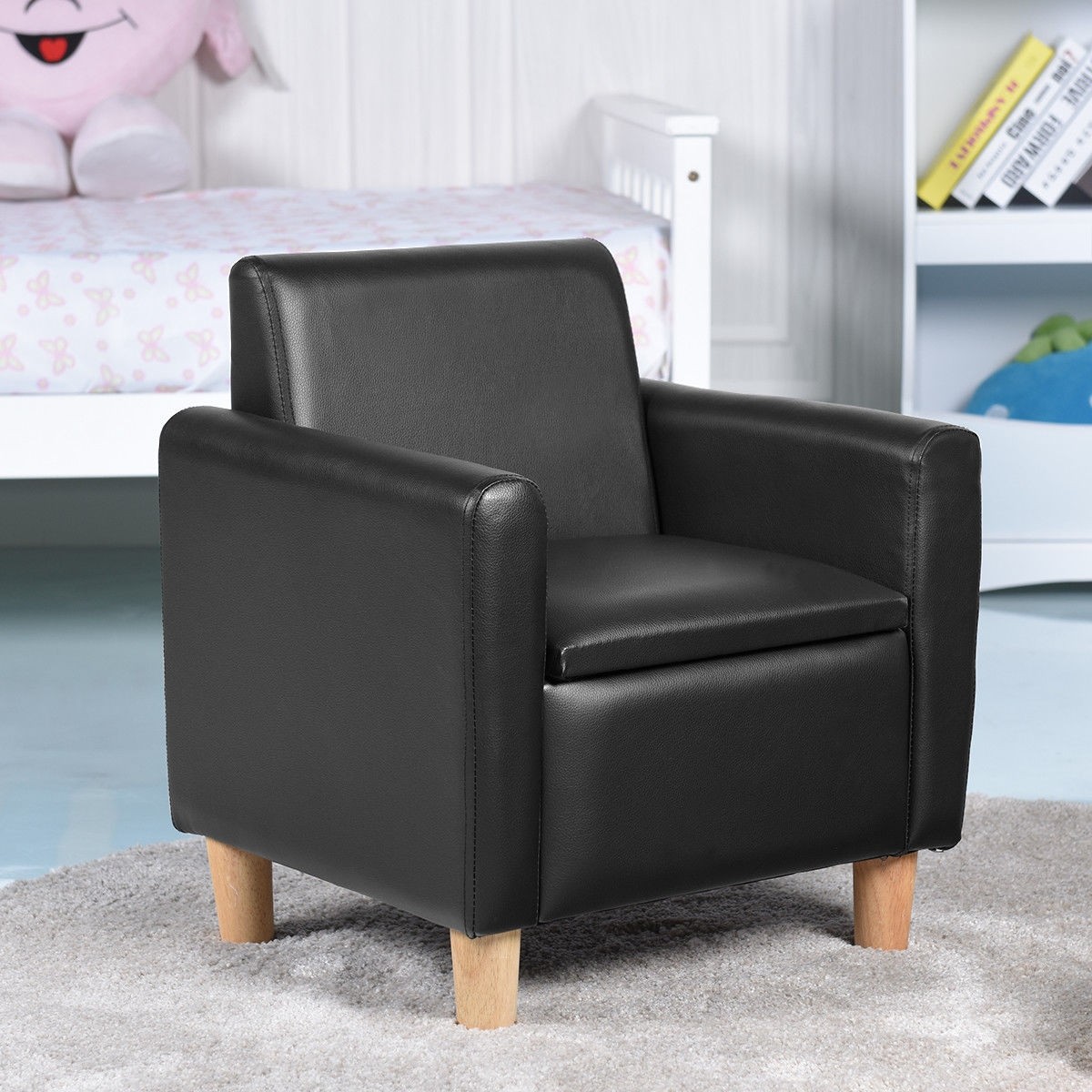 Single Kids Sofa Armrest Chair W / Storage Box