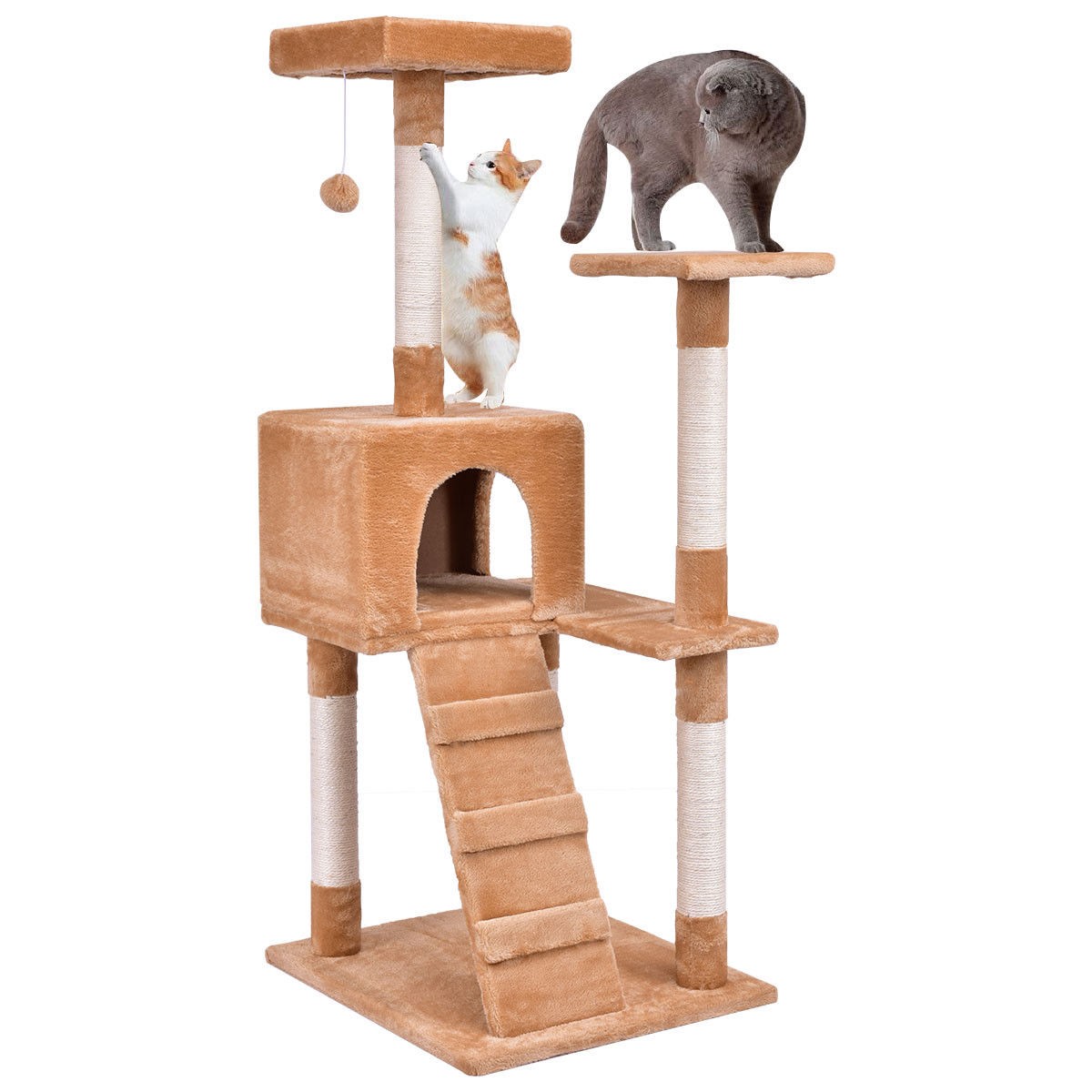 52 In. Tower Condo Furniture Scratching Ladder Cat Tree