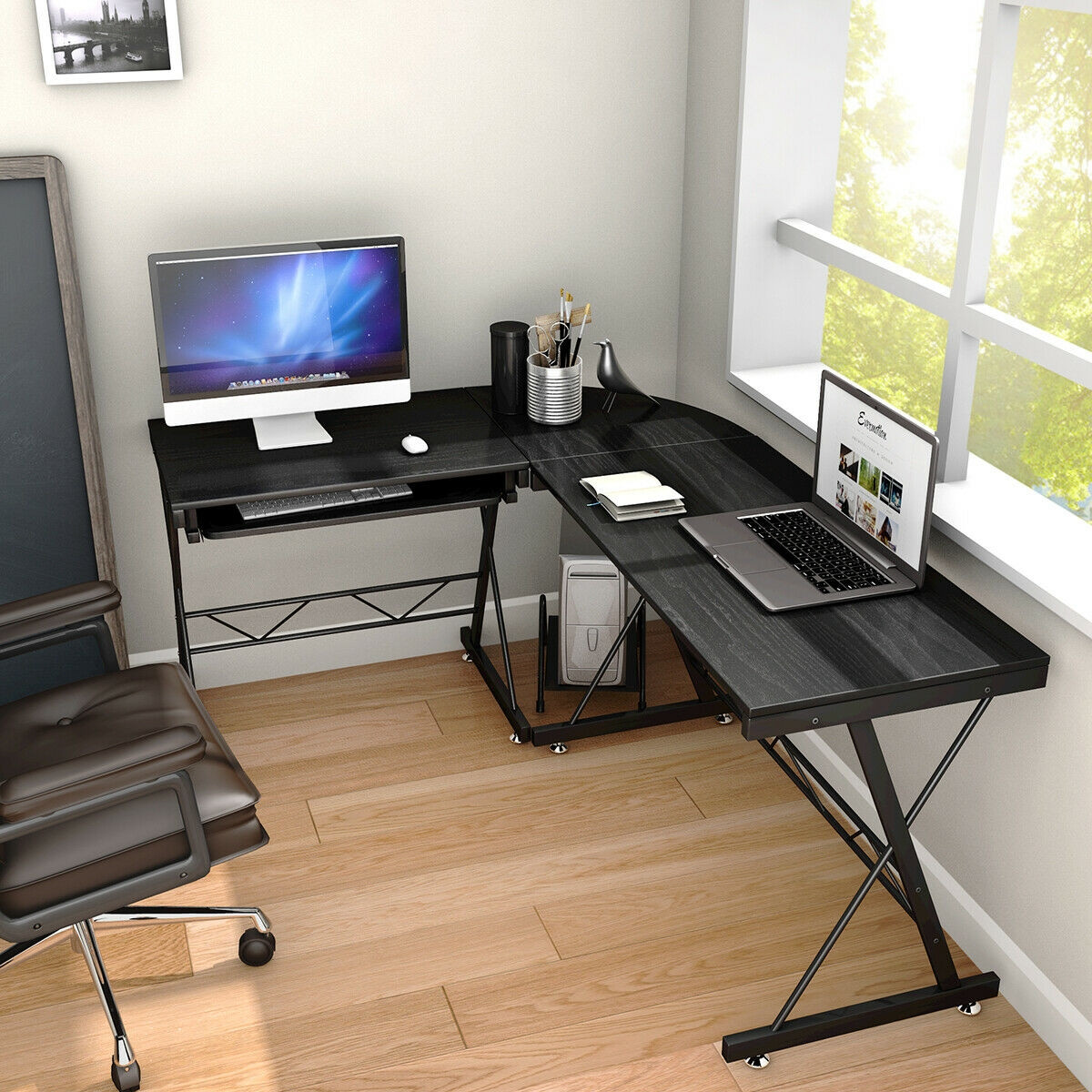 L-Shape Corner Computer Study Desk