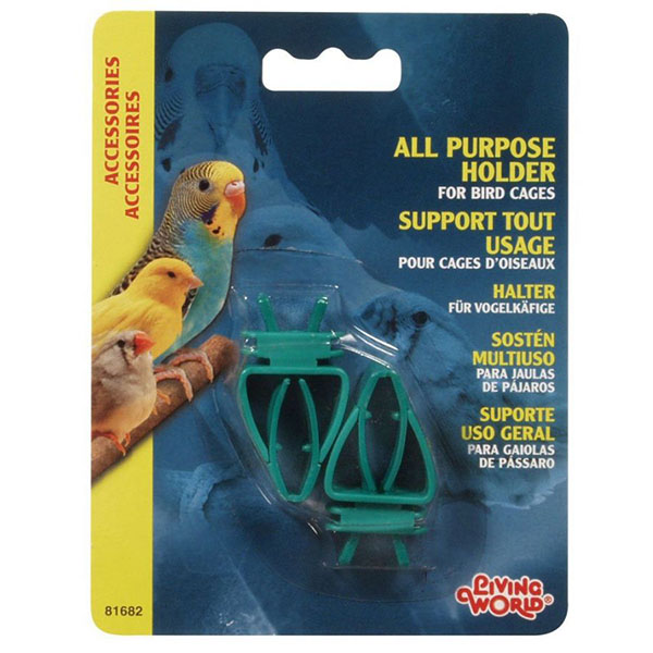 Living World All Purpose Holder for Bird Cages - Plastic - All Purpose Holder - 4 Pieces
